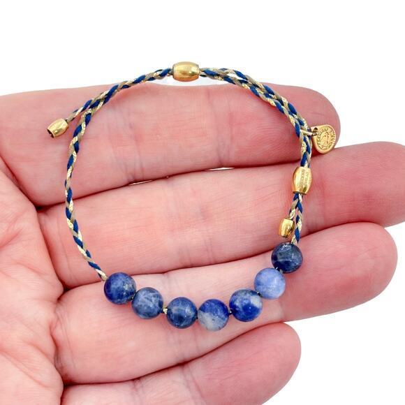 Alex and Ani Jewelry - Adjustable 14kt Gold Alex and Ani Precious Threads Sodalite Bracelet